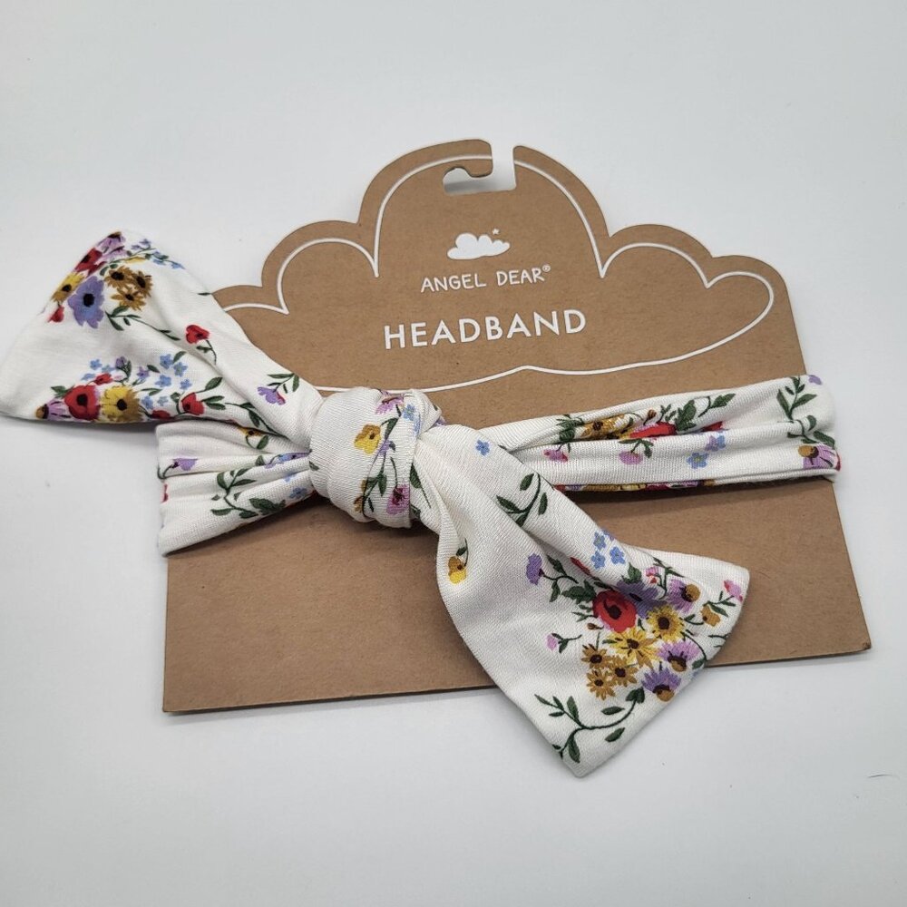 Angel Dear Headband White with Wildflowers 12-24M New